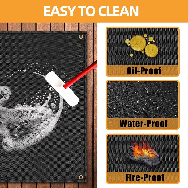 TOHONFOO 90 x 48 in Under Grill Mat Compatible with Blackstone 28in & 36in Griddle - Fireproof BBQ Mats for Grilling to Protect The Deck, Patio, Pavers - Griddle Mat Compatible with Blackstone - Image 5